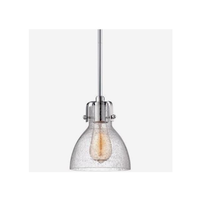 Glass Pendant with 36" Adjustable Downrod, Includes 6W Dimmable Vintage LED Bulb, 3000K, Brushed Nickel