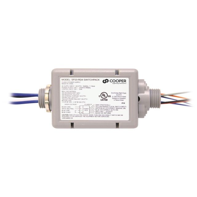 Greengate Switchpack, 120-277, provides 24VDC, 225mA output to low voltage Occ Sensors and daylight controls, 16-20A Loads