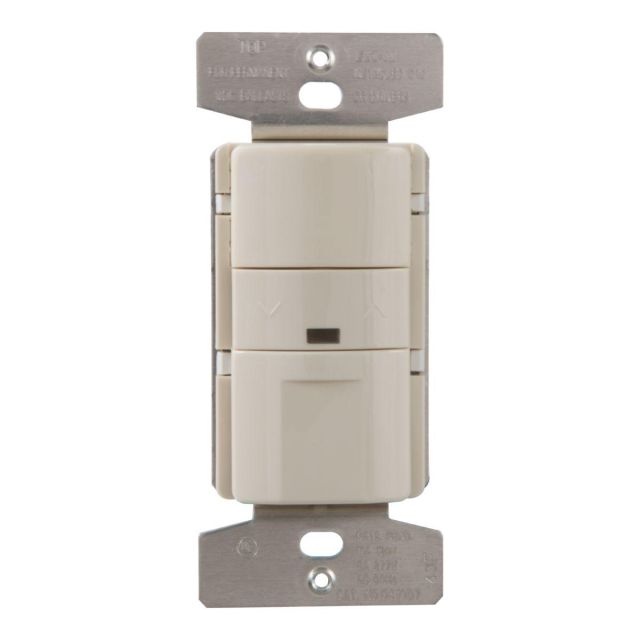 Greengate PIR Single Level, No Neutral, 120/277V Wall Switch Sensor, Light Almond