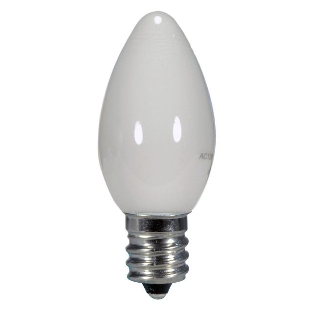 Satco Nuvo 0.5 Watt LED, C7, White, 2700K, Candelabra base, 120 Volt