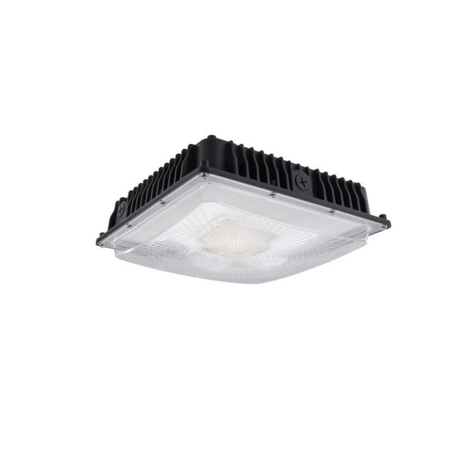 Stonco Square Wattage and CCT Selectable LED Garage Canopy, 28/40/60W, 3000/4000/5000K, 120-347, 3870-9130 Lumens, Bronze