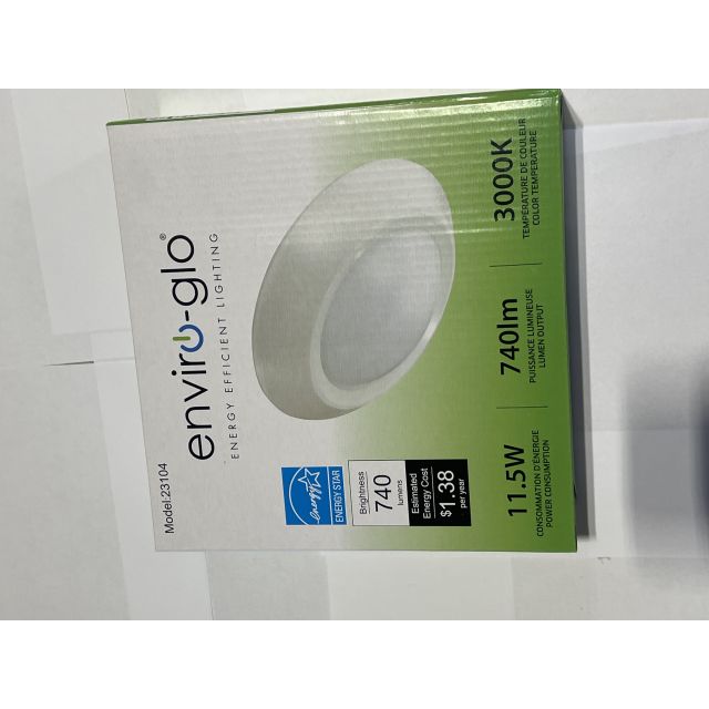 Enviro-Glo 6" LED 11.5W Flush Mount Disk Light, 3000K, 740 Lumens