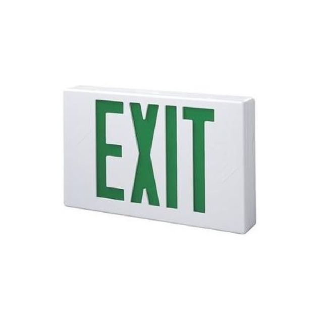 Sure-Lites Exit Light Self Powered, White Housing, Exit, Green Letters
