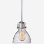 Glass Pendant with 36" Adjustable Downrod, Includes 6W Dimmable Vintage LED Bulb, 3000K, Brushed Nickel