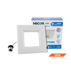Nicor DQR Series 5 in. White Square LED Recessed Downlight in 3000K