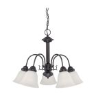 Satco Nuvo Ballerina, 5 Light, 24 in., Chandelier with Frosted White Glass