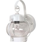 Satco Nuvo 1 Light, 10-5/8 in., Wall Lantern Onion Lantern with Clear Seed Glass