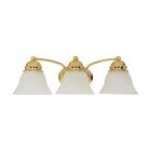 Satco Nuvo Empire, 3 Light, 21 in., Vanity with Alabaster Glass Bell Shades