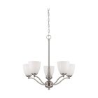Satco Nuvo Patton, 5 Light, Chandelier (Arms Up) with Frosted Glass