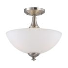 Satco Nuvo Patton, 3 Light, Semi-Flush with Frosted Glass