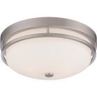 Satco Nuvo Neval, 2 Light, Flush Fixture with Satin White Glass
