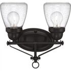 Satco Nuvo Laurel, 2 Light, Vanity Fixture with Clear Seeded Glass