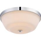 Satco Nuvo Willow, 2 Light, Flush Fixture with White Glass