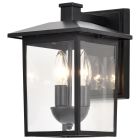 Satco Nuvo Jamesport Collection Outdoor 11 inch Wall Lantern, Matte Black with Clear Glass
