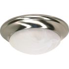 Satco Nuvo 1 Light, 12 in., Flush Mount, Twist and Lock with Alabaster Glass
