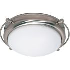 Satco Nuvo Polaris, 2 Light, 14 in., Flush Mount with Satin Frosted Glass Shades