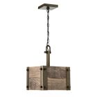 Satco Nuvo Winchester, 1 Light, Mini Pendant with Aged Wood