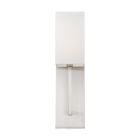 Satco Nuvo Vesey, 1 Light, Wall Sconce, Brushed Nickel Finish with White Linen Shade