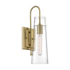 Satco Nuvo Alondra, 1 Light, Wall Sconce Fixture, Vintage Brass Finish with Clear Glass