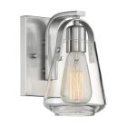 Satco Nuvo Skybridge, 1 Light, Vanity Fixture, Brushed Nickel Finish with Clear Glass