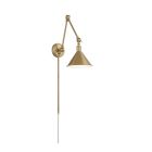 Satco Nuvo Delancey Swing Arm Lamp, Burnished Brass with Switch