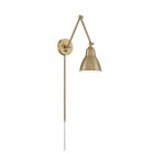 Satco Nuvo Fulton Swing Arm Lamp, Burnished Brass with Switch