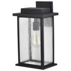Satco Nuvo Sullivan, 1 Light Large Wall Lantern, Matte Black with Clear Seeded Glass