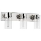 Satco Nuvo Intersection, 3 Light, Vanity, Polished Nickel with Clear Glass