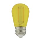 Satco Nuvo 1 Watt, S14 LED Filament, Yellow Transparent Glass Bulb, E26 Base, 120 Volt, Non-Dimmable, Pack of 4