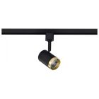Satco Nuvo 12 Watt LED Small Cylindrical Track Head, 3000K, Matte Black and Brushed Brass Finish