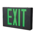 SEE LED Exit Sign, 12.75 IN, 120-277V, Single Face, Green Lettering, Black Housing